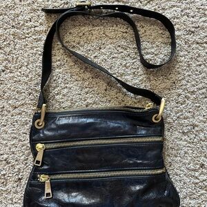 HOBO Black Leather Crossbody Bag